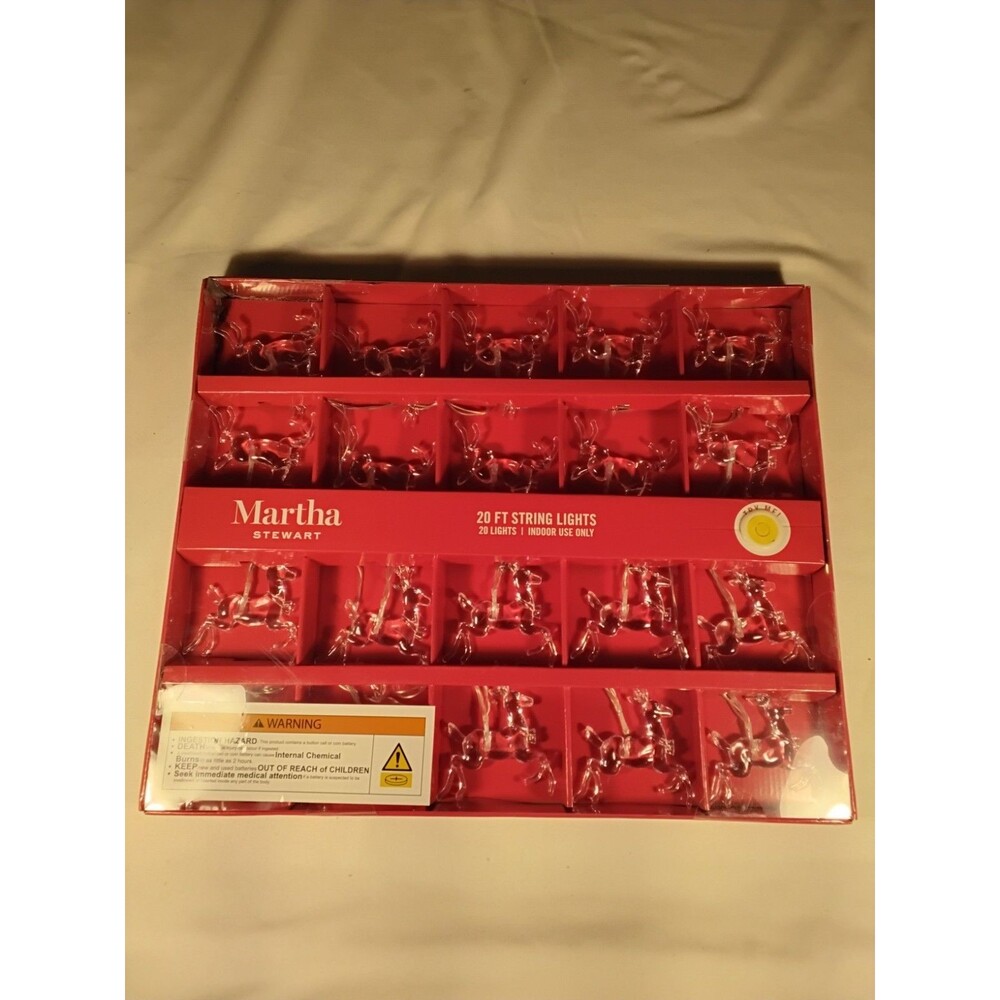 Martha Stewart 20 Ft LED Reindeer Garland Lights Christmas 2024